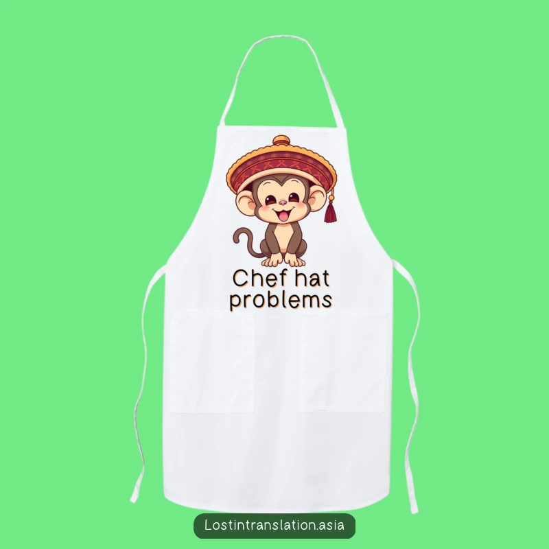 Funny Monkey Hat Apron - Hilarious Kitchen Primate Accessory