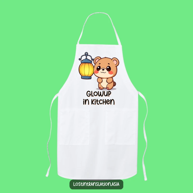 Funny Bear Lantern Apron: Cook Up Smiles with Playful Kitchen Charm!