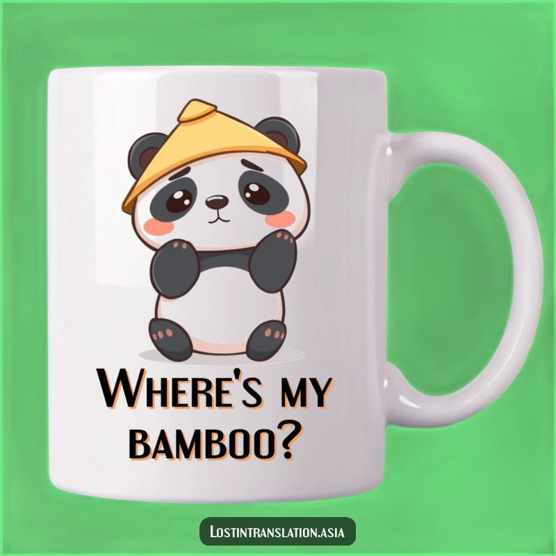 Funny Kawaii Panda Mug: Confused Hat, Cute Enigma, Perfect Funny Gift Idea