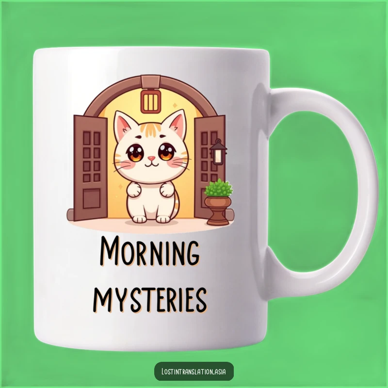 Funny Cat Doorway Mug: Peeking Character, Cozy Mystery, Perfect Funny Gift Idea