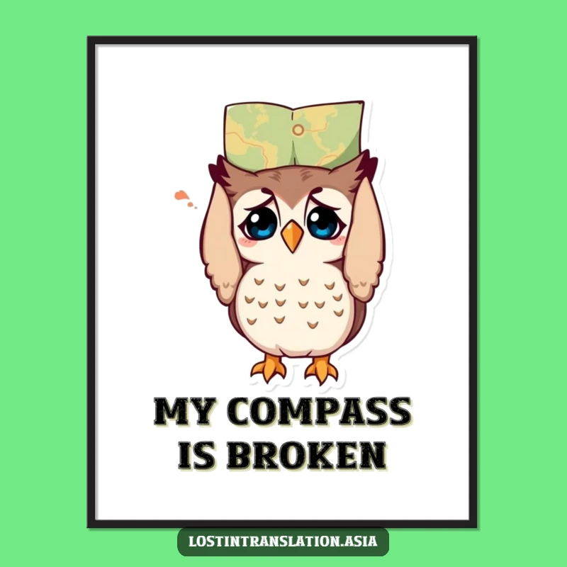Funny Owl Map Digital Print - Instant Hilarious Wall Decor!