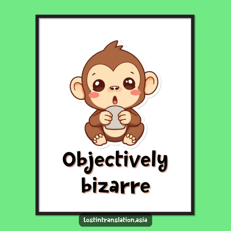 Funny Surprised Monkey Digital Art: Hilarious Primate Image for a Laugh-Out-Loud Funny Gift!