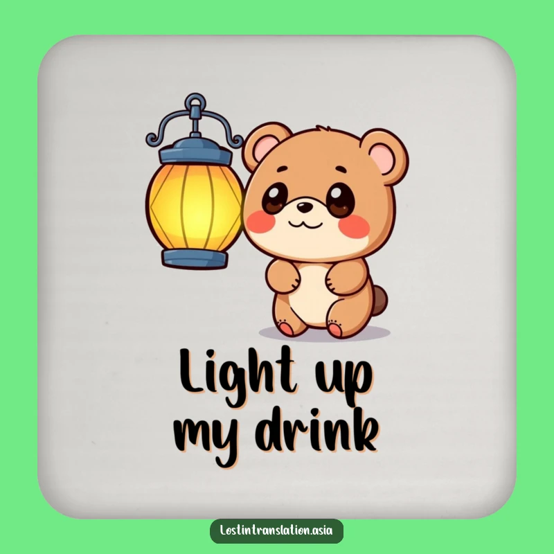 Funny Bear Lantern Coasters: Protect Surfaces with Whimsical Charm!
