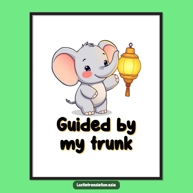 Funny Elephant Lantern Poster - Illuminate Your Walls with Joy!