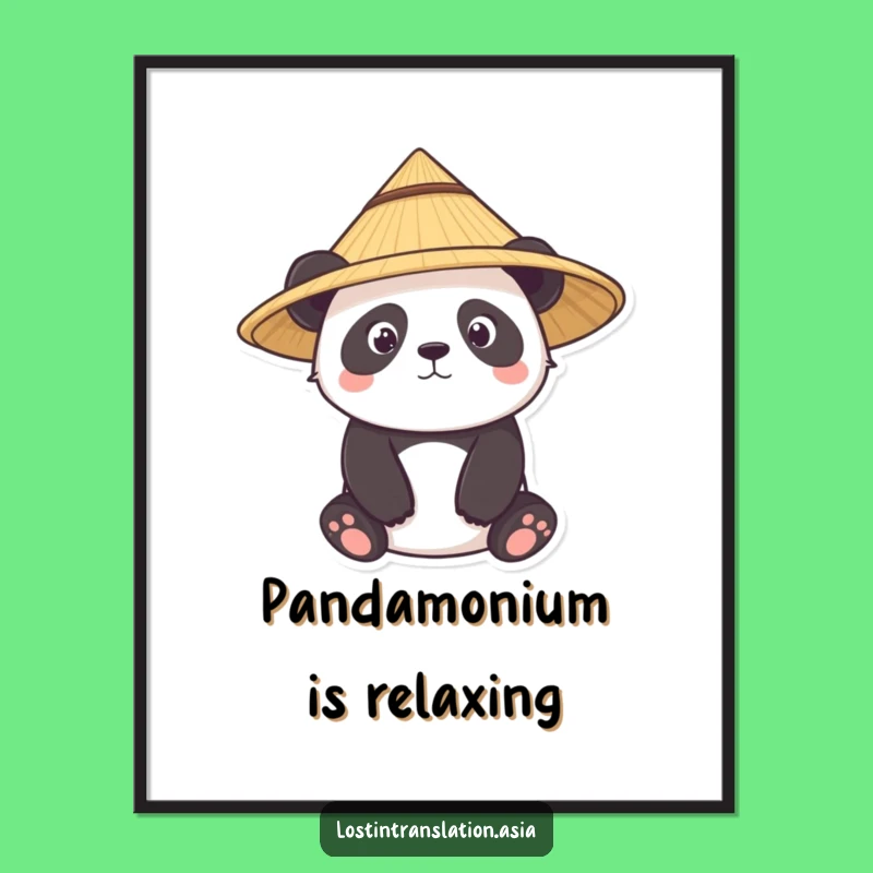 Funny Panda Hat Poster - Cute Wall Art for Curious Souls!