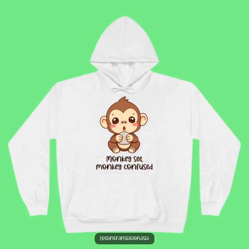 Funny Surprised Monkey Hoodie: Cozy and Hilarious Primate Apparel for a Fantastically Funny Gift!