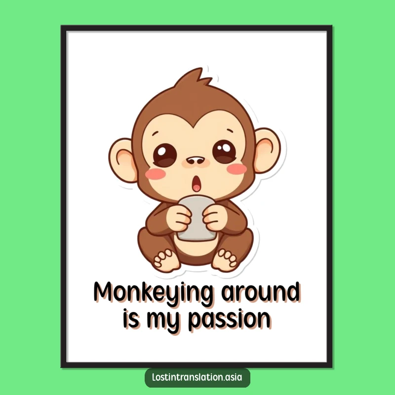 Free Printable Wall Art: Amused Monkey Surprise - Funny Downloadable Decor