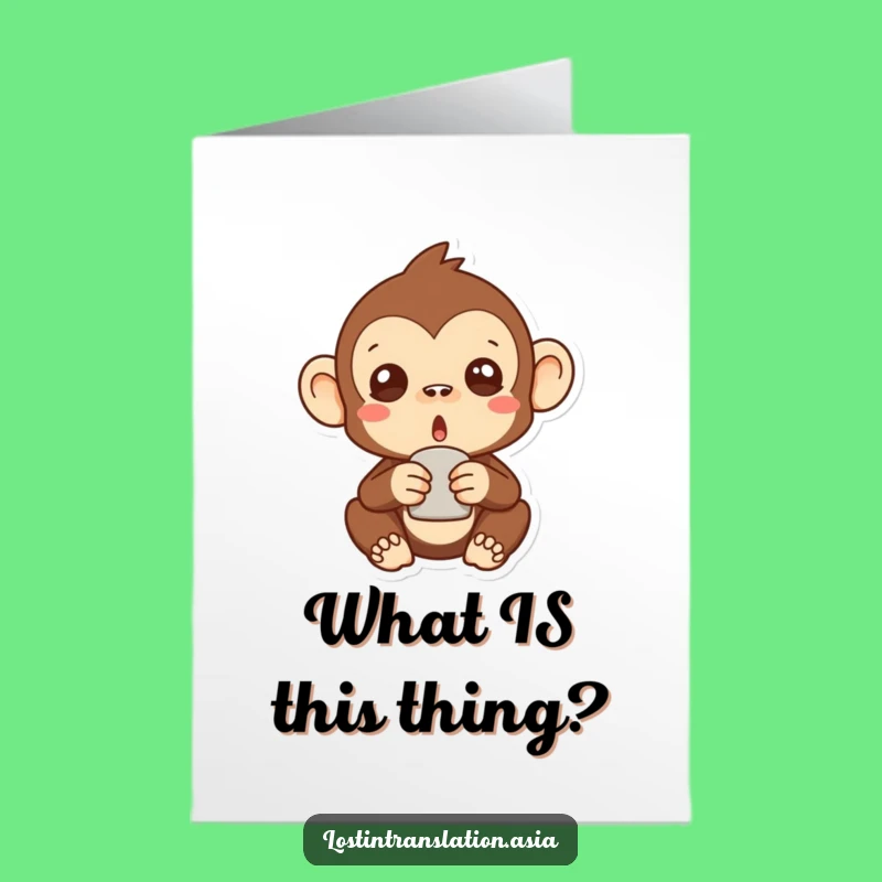 Free Printable Birthday Card: Funny Surprised Monkey DIY Downloadable Gift