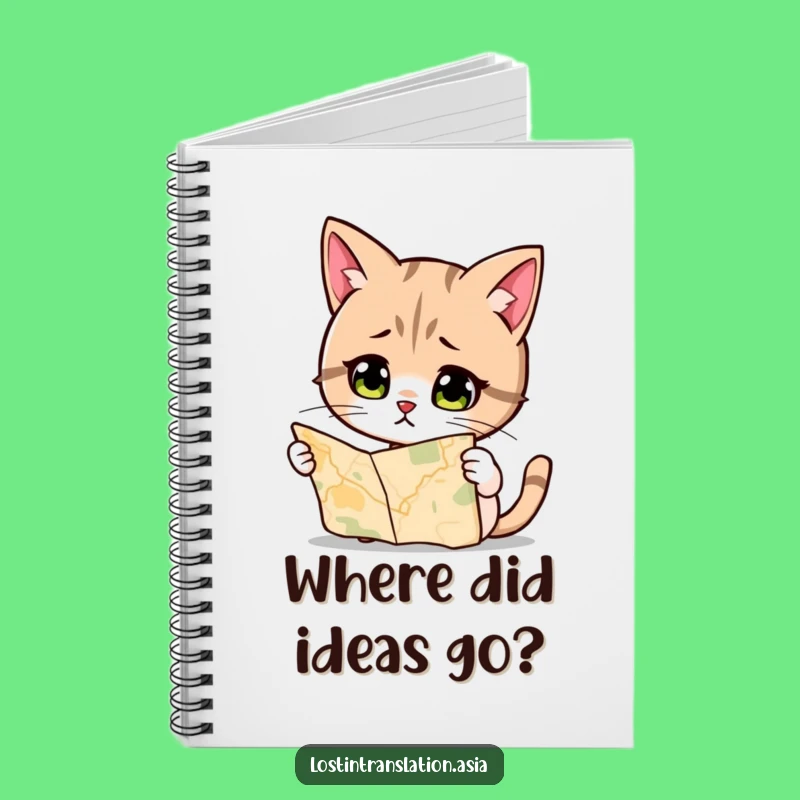 Funny Cat Map Notebook - Humorous Feline Diary for Adventures