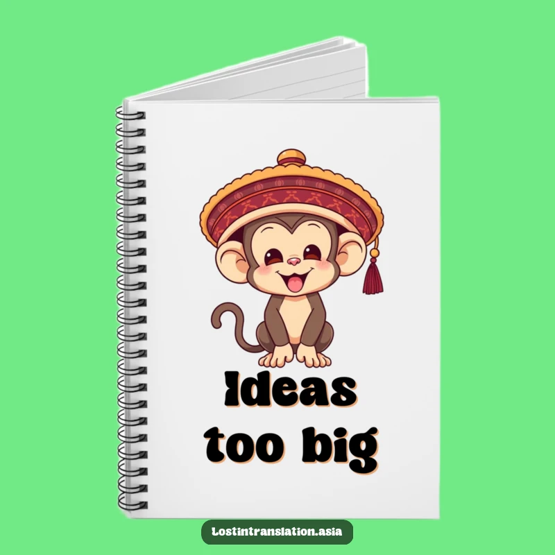 Funny Monkey Hat Notebook - Humorous Primate Diary for Ideas