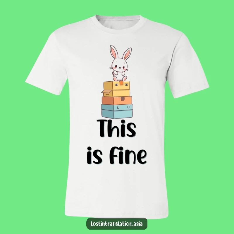 Funny Rabbit on Boxes T-Shirt - Hilarious Graphic Tee for Pranksters