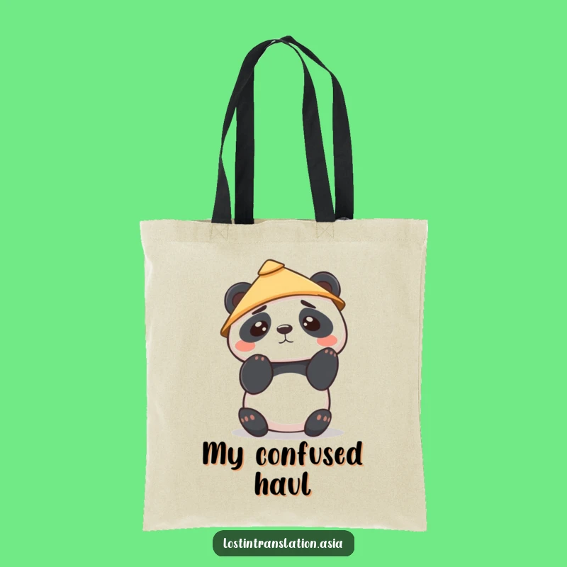 Funny Kawaii Panda Tote Bag: Cute Enigma, Hat Design, Perfect Funny Gift
